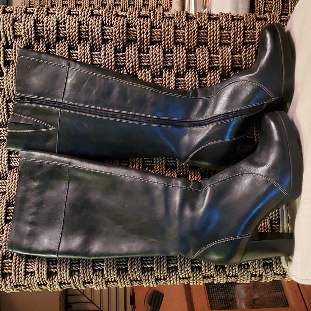 Bravo Browns High Heel Zip Platform Black Boots Size 8B